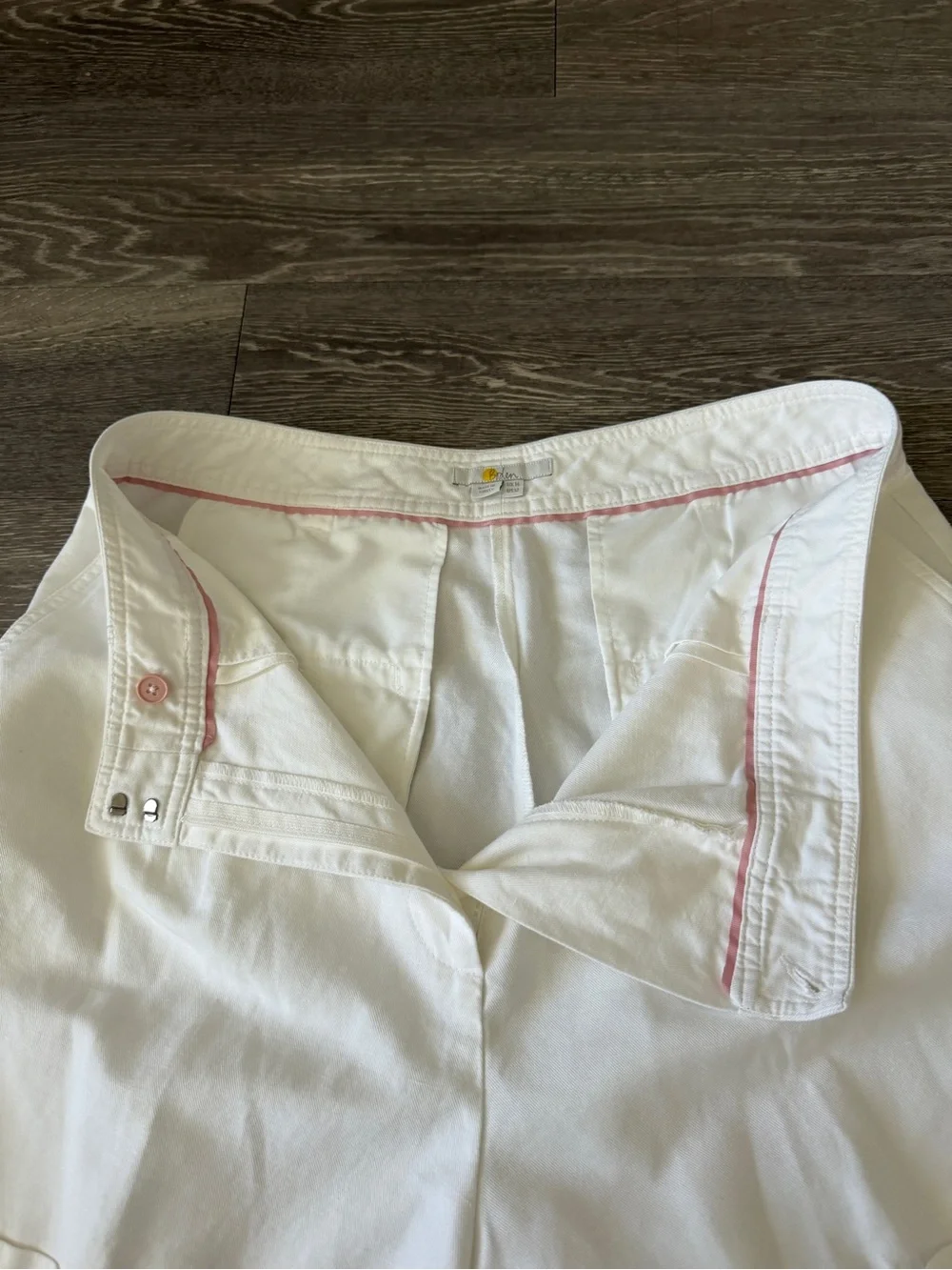 Boden White High-Waist Linen Blend Shorts